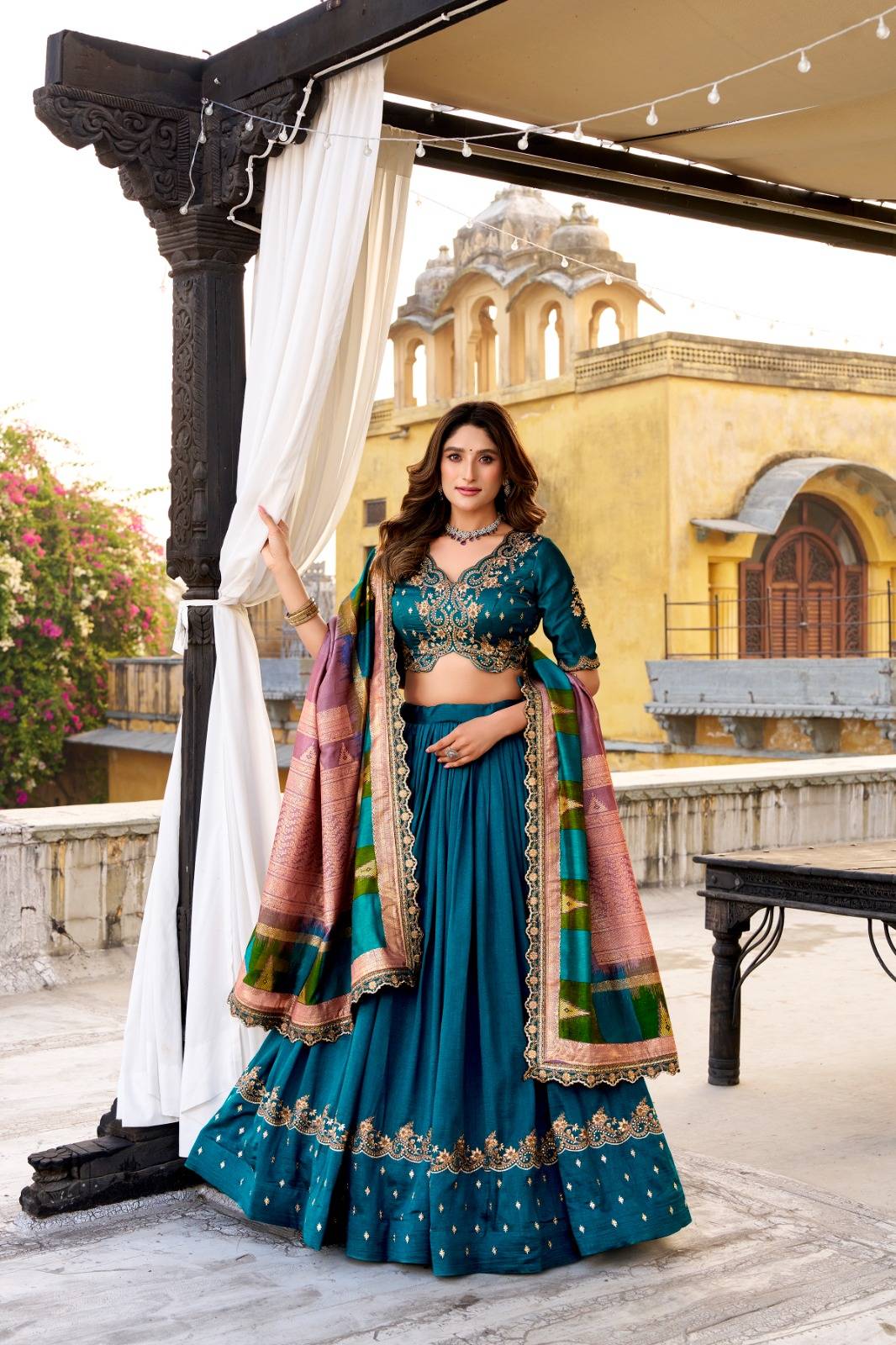 AARNA Vichitra Silk FRZ Lehenga choli manufacturers in Mumbai